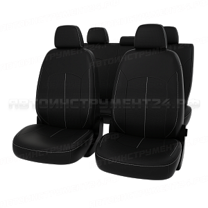 Чехлы VW Golf VII 2013 Comfortline черный/отстрочка белая, экокожа "Оригинал"