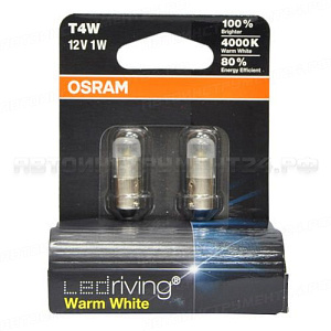Автолампа T4W (BA9s) LED PREMIUM WARM WHITE 4000K (блистер, 2шт) 12V OSRAM /1/5 NEW