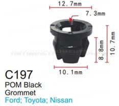 Клипса для крепления внутренней обшивки а/м Ниссан пластиковая (100шт/уп.) Forsage клипса F-C197(Nissan)