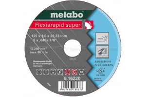 Круг отр нерж Flexiarapid S 125x1,6 прям А46U Metabo