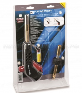 Лампа паяльная газовая KEMPER 1064E (для резьб. бал., п/поджиг,сист.подогр.газа) +1насадка