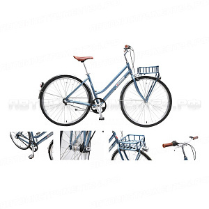Велосипед Urban Classic F(Al 6061;колесо700с;пер/зад покр35C;3 планетар. скорости; тормаза:U-Brake,зад ножной; ремен. передача;рост до 175см; голубой) Forsage FB28004