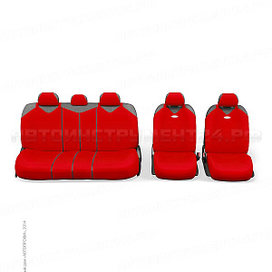 Майки R-1 SPORT PLUS Zippers, закрытое сиденье, полиэстер, 9 предметов, 6 молний, красный
