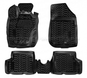 Ковры в салон (3D с подпят.) для Renault Duster 4WD (11-15) компл. 4 шт., (крепеж), выс. борт, полимер., черн. AIRLINE, ACM-PS-54