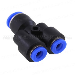 Соединитель тормозных трубок ПВХ, фитинг пластиковый У-образный комбинированный PW D=10x6x6 мм