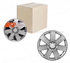 Колпаки колесные 14" "Гелакси", серебристый, карбон, компл. 2 шт. AIRLINE, AWCC-14-19