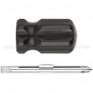 Отвертка с переставным жалом "коротыш", CrV сталь, черная пластиковая ручка 6x40 мм PH2/SL6