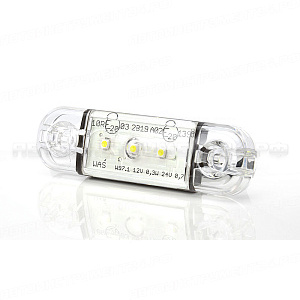 Фонарь габаритный LED 12-24V, MINI, белый (L=80мм, 3-светодиода)