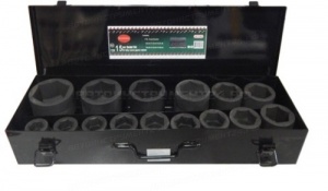 Набор торцевых головок RF-8151MPB: 1"DR ударных 15пр.(металл. кейс) ROCKFORCE /1