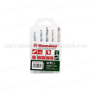 37082 Набор сверл Hammer Flex 202-914 DR set No14 HEX (5pcs) 4-8mm металл\дерево\камень, 5шт. Hammer 202-914