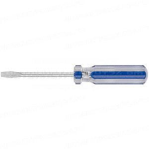Отвертка "Техно", CrV сталь, пластиковая синяя прозрачная ручка 5х75 мм SL