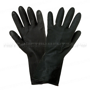 Перчатки латексные без подкладки (L), черные AIRLINE, AWG-LS-10