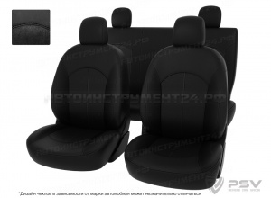 Чехлы Subaru Forester IV 2012-2018 г. - черная экокожа + черная алькантара "Оригинал"