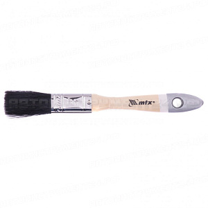 Кисть плоская, натуральная черная щетина, деревянная ручка, размер 3/4. MTX