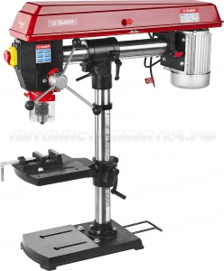 Радиально-сверлильный станок, ЗУБР ЗСС-550, 550Вт, 5ск, патрон 16мм, ход 100мм, посадка В16(МТ2), безоп. выкл-ль, тиски 75х75мм,от шпин.до основ.550мм