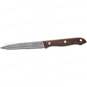 Нож LEGIONER "GERMANICA" для стейка, с деревянной ручкой, лезвие нерж 110мм