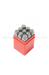 Набор штампов цифровых 6мм, 9 предметов, в пластиковом футляре Forsage F-00906D