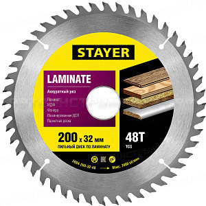 Пильный диск "Laminate line" для ламината, 200x32, 48T, STAYER