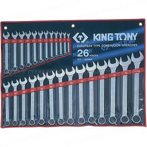 Набор комбинированных ключей, 6-32 мм, 26 предметов KING TONY 1226MR