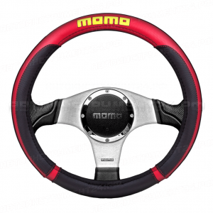 Оплётка руля "MOMO", серия "SPORT", перфорированная PU кожа, чёрн./красный, 1/25