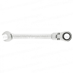 Ключ комбинированный трещоточный, 17 мм, CrV, шарнирный, зеркальный хром. MATRIX PROFESSIONAL