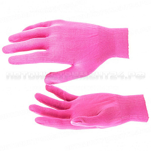 Перчатки нейлон, 13 класс, цвет розовая фуксия, L. Россия