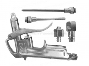 Пистолет продувочный металл, 3 насадки, быстросъем
