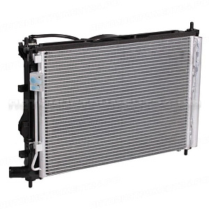 Блок охлаждения (радиатор+конденсор+вентилятор) для автомобилей Solaris (10-)/Rio (10-) MT LUZAR, LRK 08L4