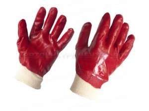 Перчатки МБС c резиновым покрытием, красные (пара) /кратн. 12, шт