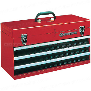 Ящик инструментальный, 3 ящика и отсек, красный KING TONY 87401-3