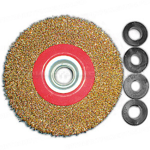 Корщетка-колесо, стальная латунированная волнистая проволока 150 мм