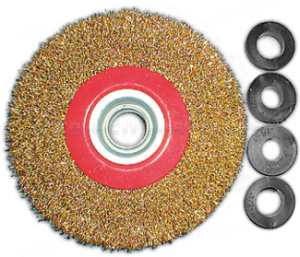 Корщетка-колесо, стальная латунированная волнистая проволока 150 мм