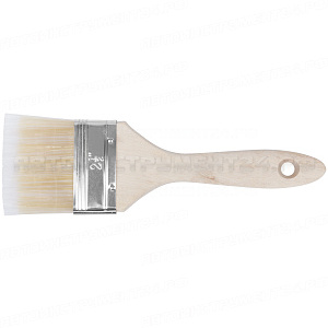 Кисть флейцевая "Аква", искусственная щетина, деревянная ручка 2,5" (63 мм)