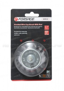 Кордщетка чашеобразная стальная витая для дрели 75мм, в блистере Forsage F-BCR103