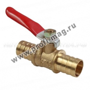 Соединитель для шлангов бронзовый / с краном / 12мм