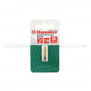 36727 Бита Hammer Flex 203-106 PB PH-3 25mm (1pc) TIN, 1шт. Hammer 203-106
