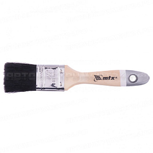 Кисть плоская, натуральная черная щетина, деревянная ручка, размер 1,5. MTX