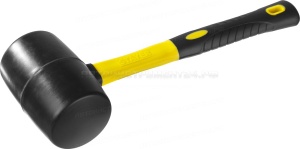 Киянка STAYER "PROFESSIONAL" резиновая ЧЕРНАЯ, с фиберглассовой ручкой, 900г