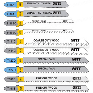 Набор полотен для электролобзика 10 шт. (T111Cx2; T119BOx2; T101Bx2; T118Ax2; T127Dx2)