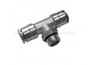 Фитинг метал тройник трубки ПВХ ( наружная резьба ) МPT M12*1.25 d- 8 (уп. 10 шт.)