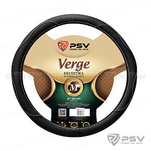 Оплётка на руль PSV VERGE Fiber (Черный/Отстрочка белая) M (ХИТ ПРОДАЖ)