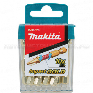Набор насадок Impact Gold Double Torsion PH2, 50 мм, E-form (MZ) (10 шт. в наб., в упаковке 10 наб.) Makita B-42874-10