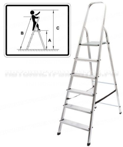 Лестница-стремянка алюминиевая, 6 ступеней, вес 4,6 кг