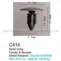 Клипса для крепления внутренней обшивки а/м Крайслер пластиковая (100шт/уп.) Forsage клипса F-C414(Chrysler)