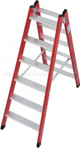 Диэлектрическая двухсторонняя стремянка 2х6 ступ из алюм Krause STABILO, 815422