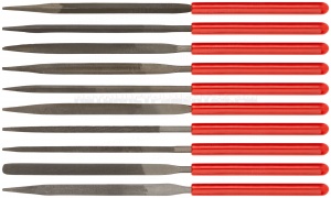 Надфили узкие ПВХ ручка 3х140 мм, 10 шт.