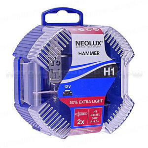 Автолампа H1 (55) P14.5s+50% EXTRA LIGHT (бокс, 2шт) 12V NEOLUX /1/10