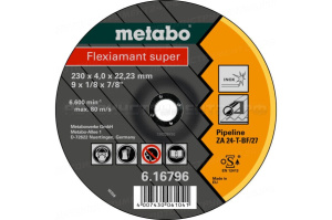 Круг обдирочн трубопров Flexiamant S 230x4,0 ZA24T Metabo