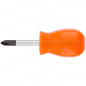 Отвертка "Эконом", CrV сталь, пластиковая оранжевая ручка 6х38 мм РН2