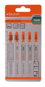 5250303 Пилки для лобзика Sturm! T144D 5шт быстрый рез,5-50мм, мяг.древ., ДСП, ДВП,стол.плиты